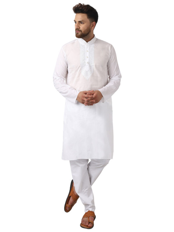 White alishan lawn kurta pyjama from Inara Textiles